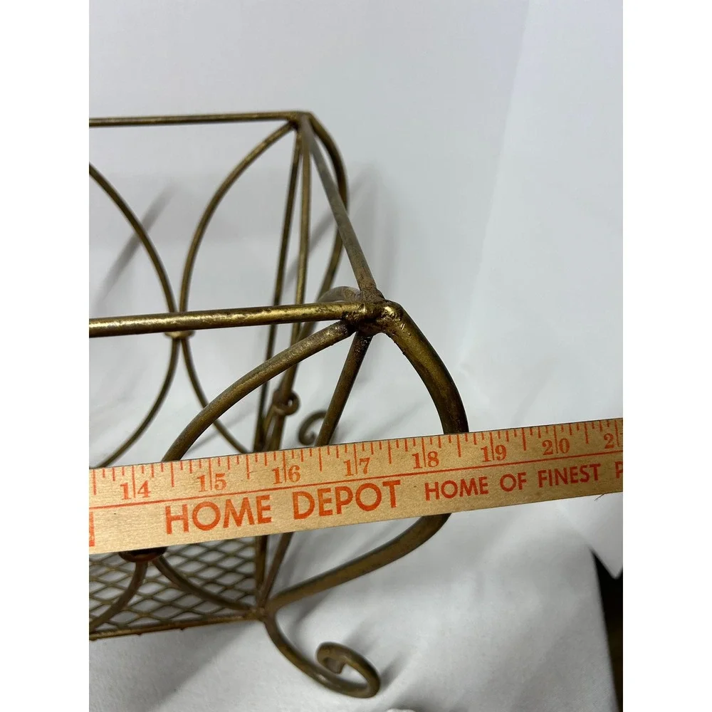 Art Deco Magazine Rack Vintage Brass Gilt Gold Finish‎ MCM Hollywood Regency